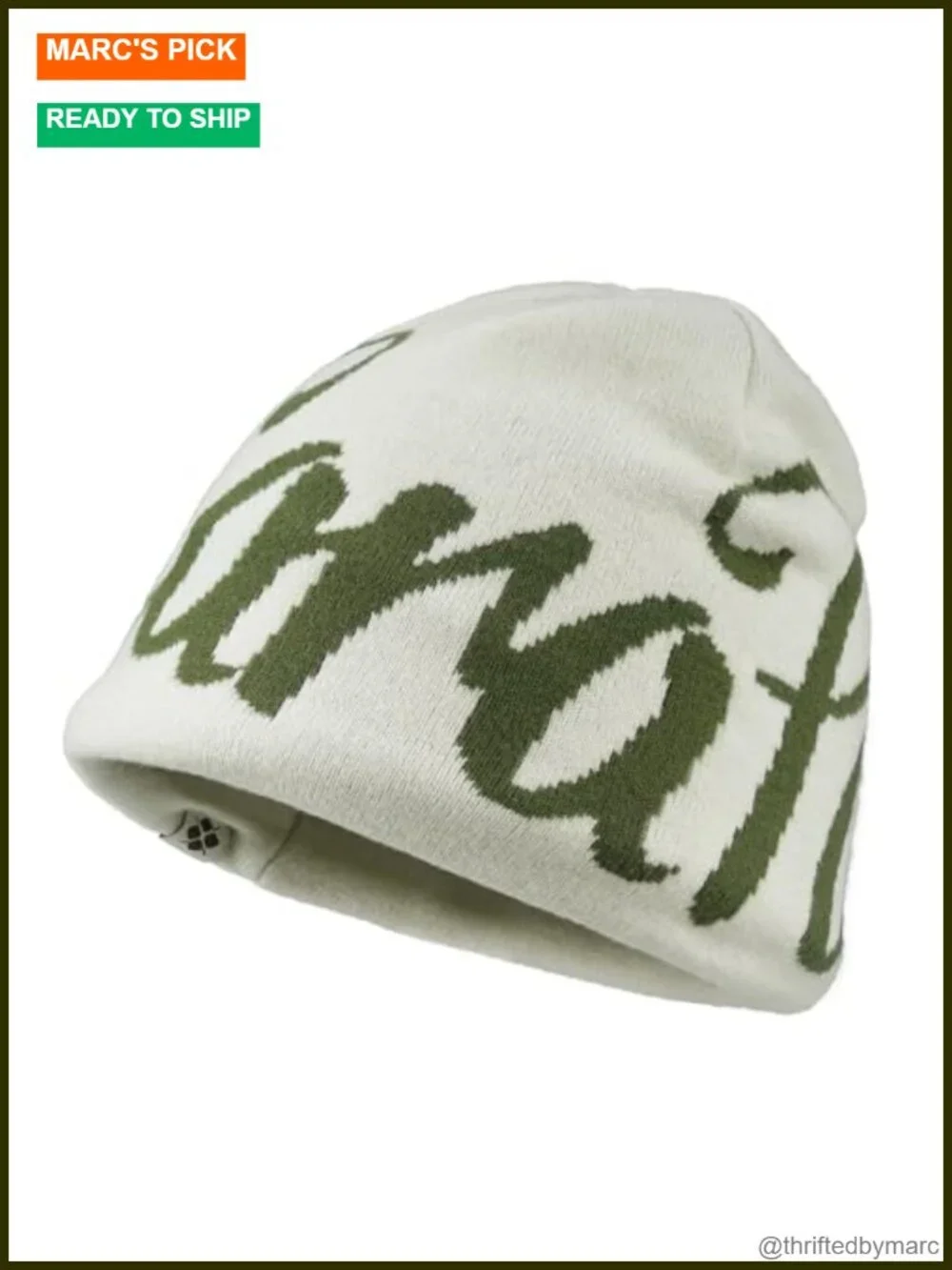 Knitted Graphic Beanie Reversible Skullcap Skiing Hip Hop